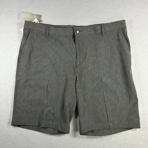 Adidas Golf Shorts Men 40 Gray Crosshatch Athletic Performance 9" Flat Front NWT